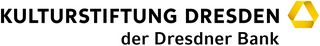 Logo der Kulturstiftung Dresden der Dresdner Bank und schwarz und gelb