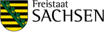 Logo des Freistaats Sachsen in schwarz und gelb