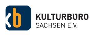 Logo des Kulturbüros Sachsen in blau, weiß und orange