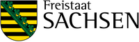 Logo des Freistaats Sachsen in schwarz und gelb