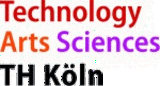 Logo der Technischen Hochschule Köln in rot, orange, lila und schwarz