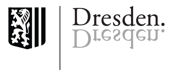 Logo der Landeshauptstadt Dresden in Schwarz und grau