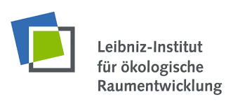 Logo des Leibniz Insituts für ökologische Raumentwicklung in blau, grün, weiß und grau